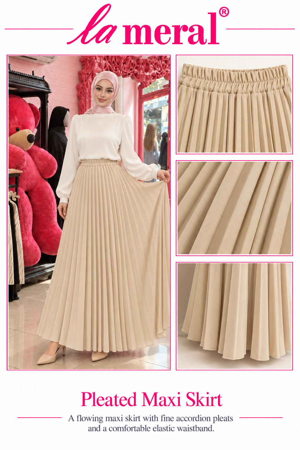Pleated Maxi Skirt