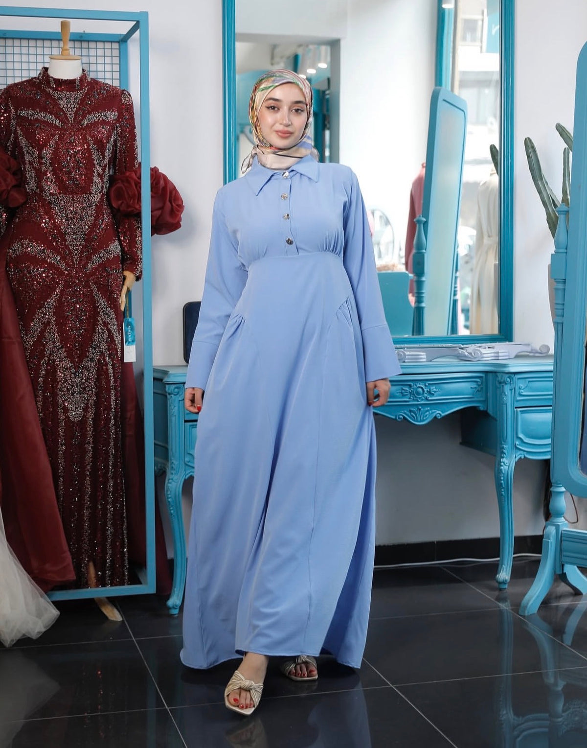 Product photo of Collared Waist-Tie Casual Dress from Lameral