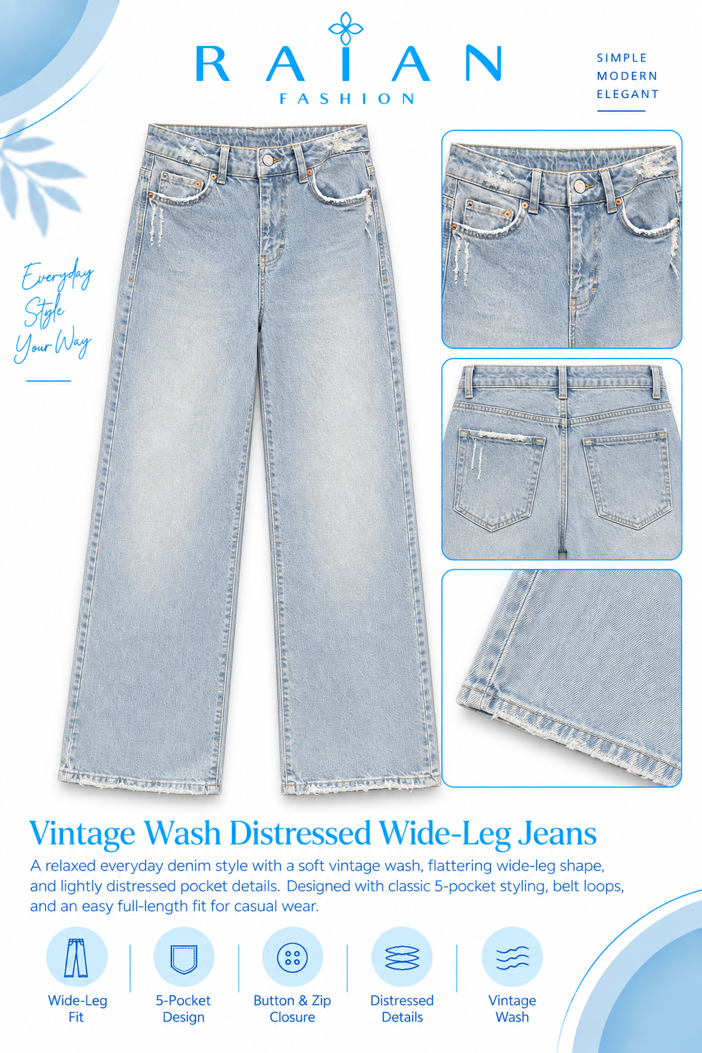 Product photo of Vintage Wide-Leg Jeans from Lameral