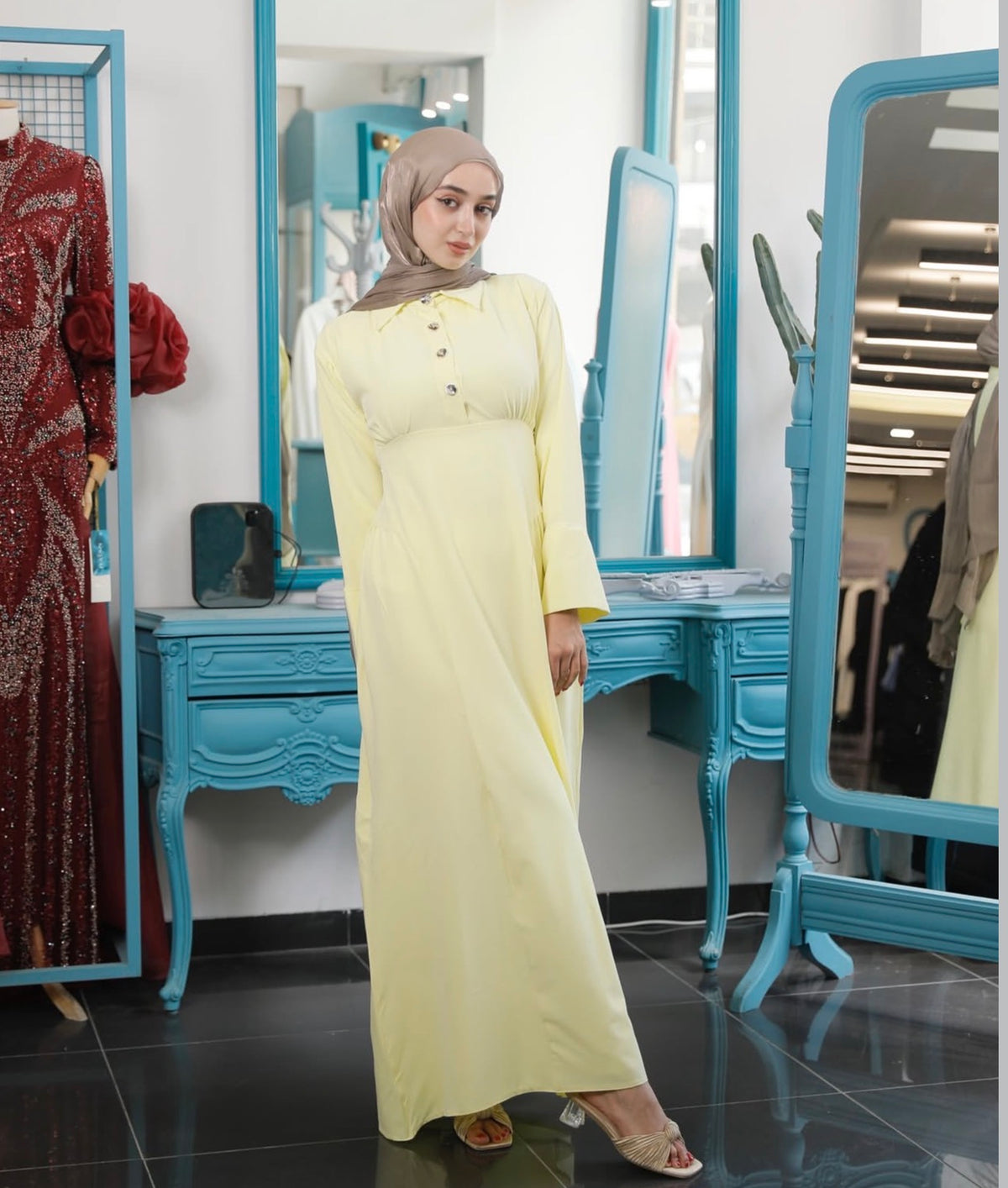 Product photo of Collared Waist-Tie Casual Dress from Lameral