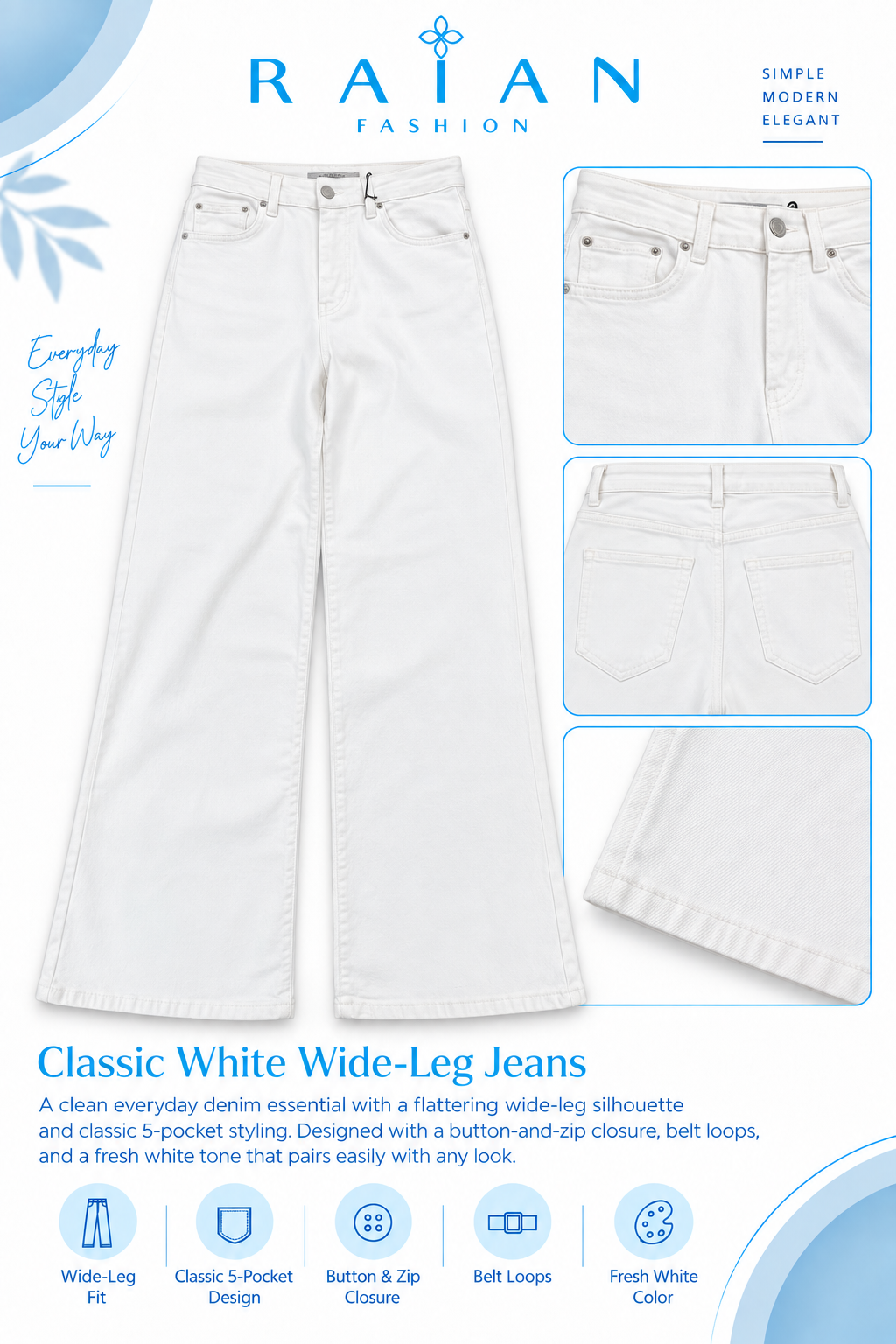 Product photo of White leg jeans from Lameral