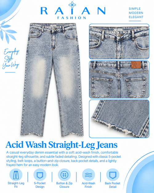 Product photo of Acid Wash straight jeans from Lameral