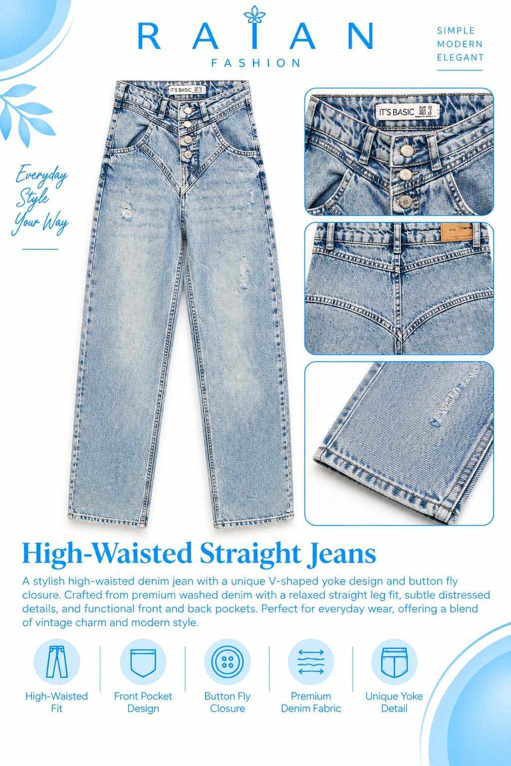 Product photo of High-Waisted Jeans from Lameral