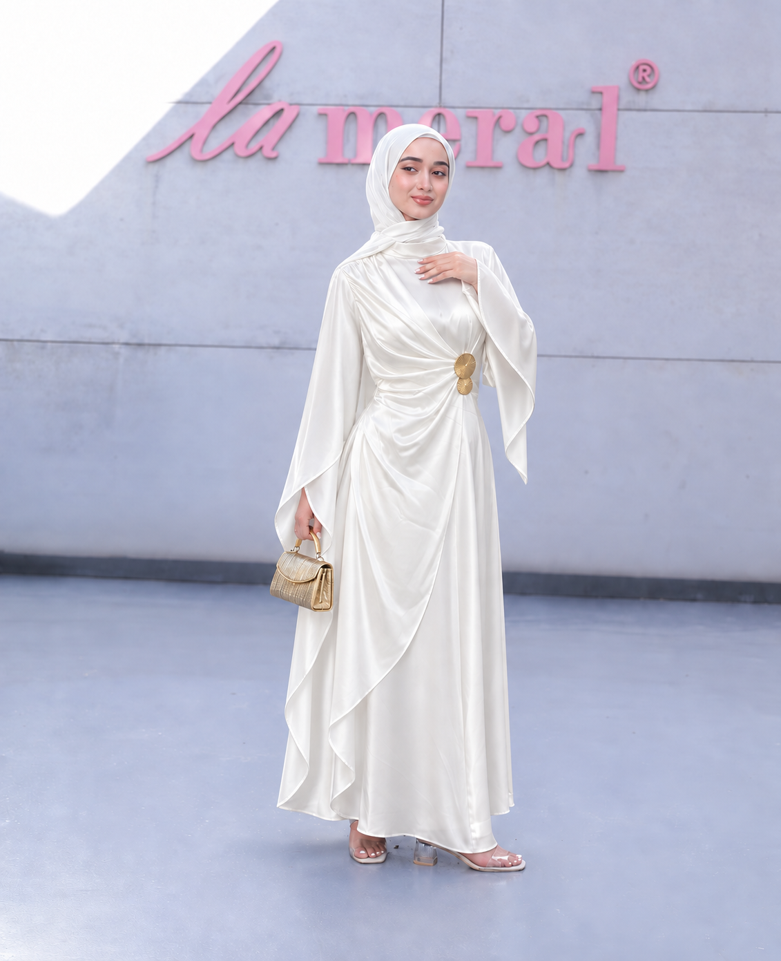 Product photo of Ivory Drape Dress from Lameral