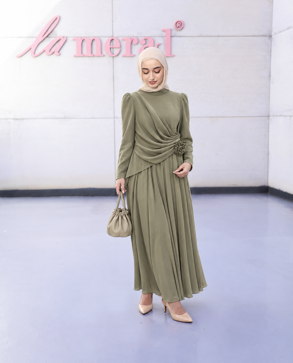 Product photo of Rosette Pleated Dress from Lameral