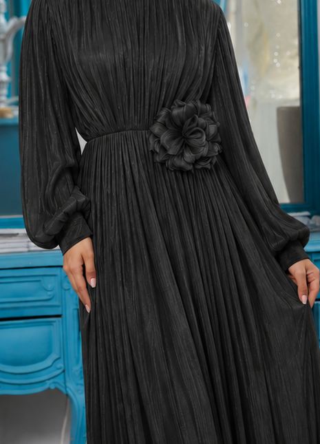 Close-up of Flora Pleated Gown, cropped directly from the original product photo.
