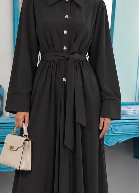 Close-up of Golden Grace Button Dress, cropped directly from the original product photo.