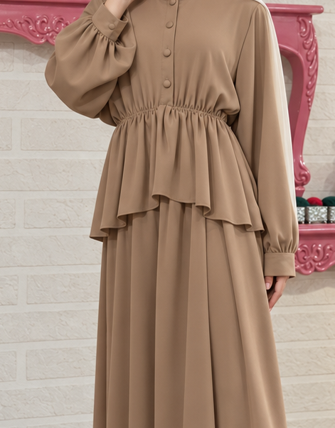 Close-up of Noir Peplum Maxi Dress, cropped directly from the original product photo.