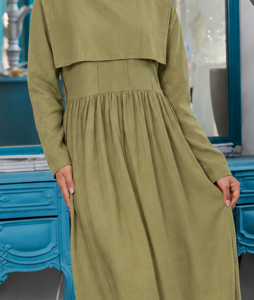 Close-up of Olive Dress, cropped directly from the original product photo.
