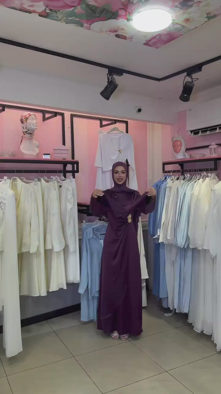 Product video of The Amethyst Drape Dress from Lameral